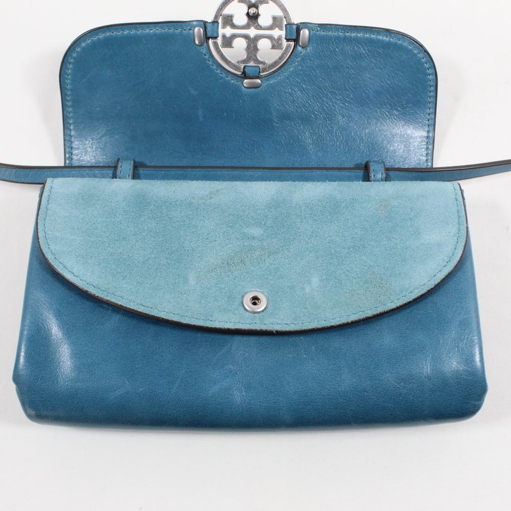 Tory Burch Miller Glazed Crossbody Wallet - Brisk Blue - Picture 6 of 10